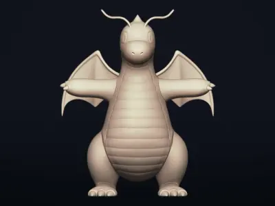 Dragonite - Realistic Dragon Pokemon Low-poly 3D model
