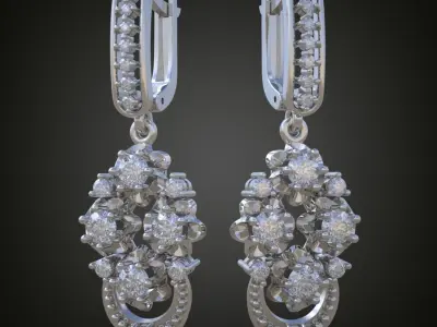 Earring 3D model 3D printable model 0106-11 Free 3D print model