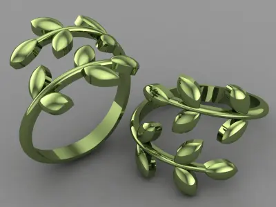 Olive Leaf Ring  3D print model