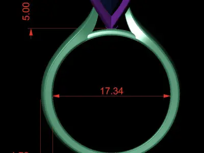 Oval 0-75-CT Quarter Round Profile Shank Width 2-90mm 3D print model