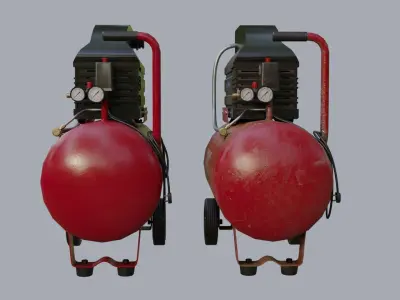 Industrial Air Compressor Low-poly 3D model