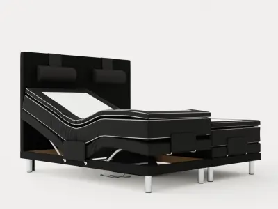 Detroit Adjustable Bed 180x200 Black Low-poly 3D model