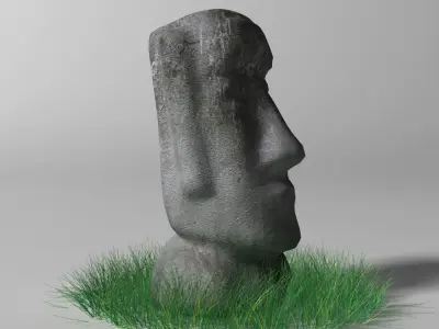 Moai statue Low-poly 3D model