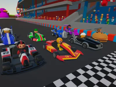 Stylized Kart Racing Pack Low-poly 3D model