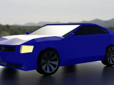 Low Poly Muscle Car 3D model
