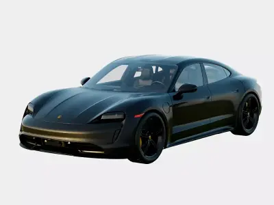 Porsche Taycan Turbo S 2020 Low-poly 3D model