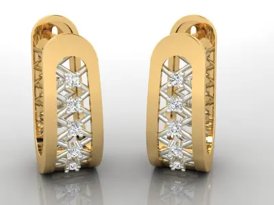 Earring E17 The luxury female earring with gems 3D print model