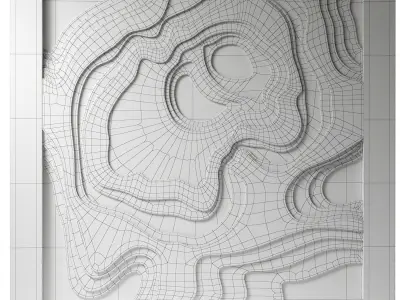 Decorativ panel wave 16 3D model