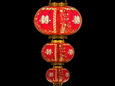 Chinese Red Lantern 3D model 52