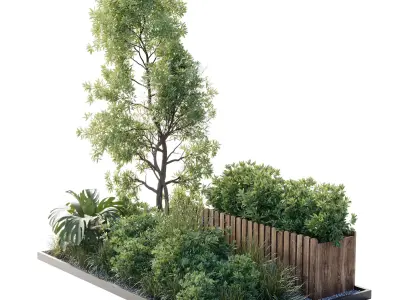 Garden plants set in a box  outdoor set 127 3D model