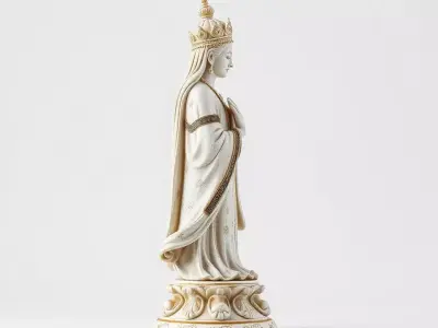 Regal Ivory Statue model pack Low-poly 3D model