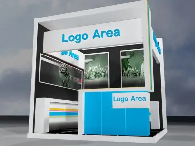 Booth Exhibition Stand a214 no hiseg 3D model