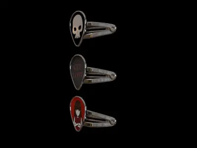 Hair snap clips girl 9 style  3D Model Collection