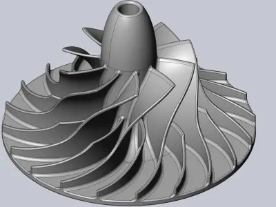 Printable Radial Pump Turbopump Impeller Model 3D print model