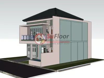 House 10x14m code 583 - Sketchup 3D model 3D model 3D model