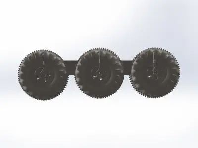 6 wheel printable terrain arduino robot for project 3D print model