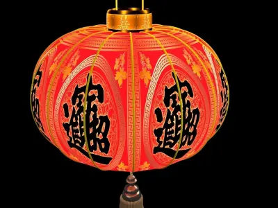 Chinese Red Lantern 3D model 29
