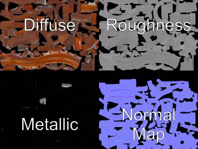 Antique Wooden Spinning Wheel model pack Low-poly 3D model