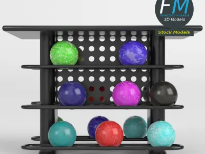 Bowling table rack 2 3D model