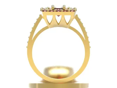 Exquisite Red Gemstone Engagement Ring Design jr00344 3D print model