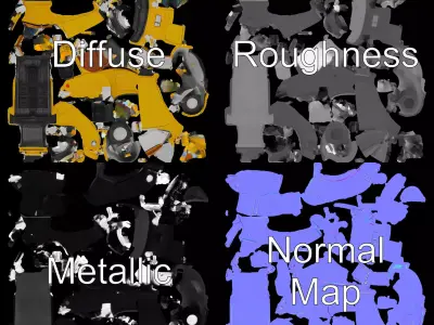 Sunny Convertible Classic model pack Low-poly 3D model