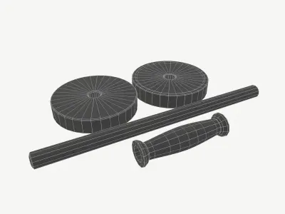 Old Dumbbell Low-poly 3D model