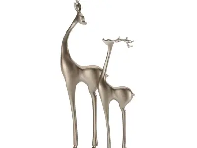 Deer sculpture Free low-poly 3D model