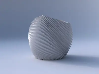 Bowl compressed 3 with bent extruded lines 3 3D print model