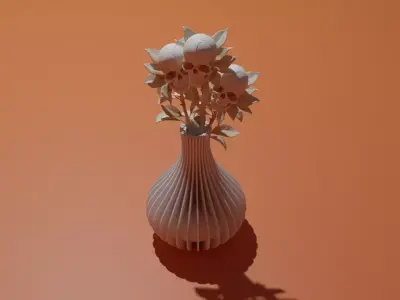 Skull Flower Vase 3D print model
