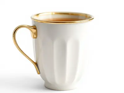 Art Deco Style Cappuccino Cup model pack Low-poly 3D model