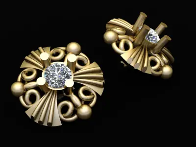 KENNETH GOLD EARRING 3D PRINTABLE MODEL  3D print model