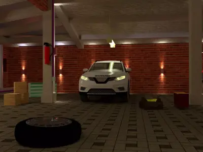 Game Car Garage 3D model 3D model