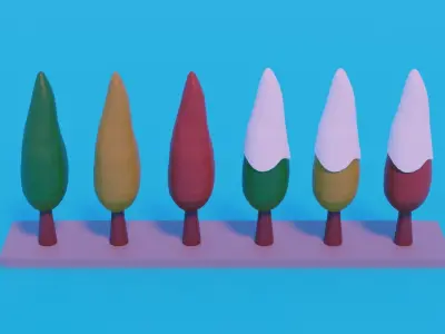 Low Poly Trees Plants and Rocks Low-poly 3D model Free low-poly 3D model