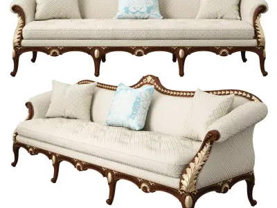 George III chippendale sofa 3D model