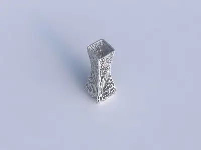 Vase larger opening rectangle with dense organic lattice 2 3D print model