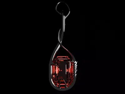 Ruby Pendant  Low-poly 3D model