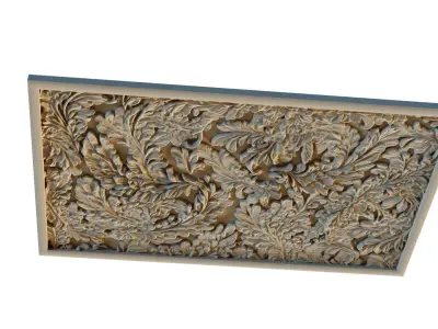 modern panel wall decor set relief stl mural CNC 306 3D model