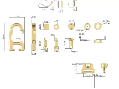 Luxury Metal Bag Hook  Premium Purse Carabiner  3D print model