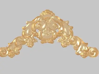 pattern wood machine cnc carving Classic luxurious gold 3D model