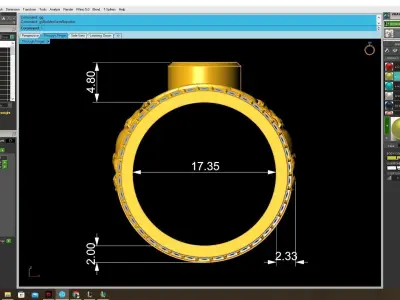 Luxury Carved Men Ring With Round Center Stone 4014 3D print model