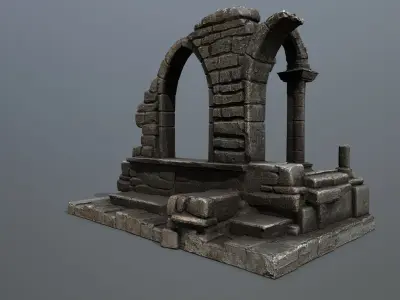 Ruin Gate Low-poly 3D model