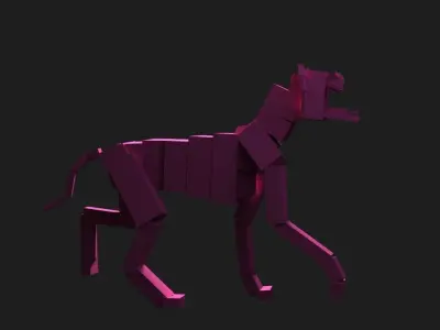 Dog rigged with muscle system and animation included 3D model