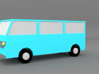 lowpoly simple van Low-poly 3D model
