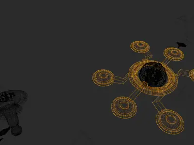 Star Trek Space Craft With Space Station Animation 3D model