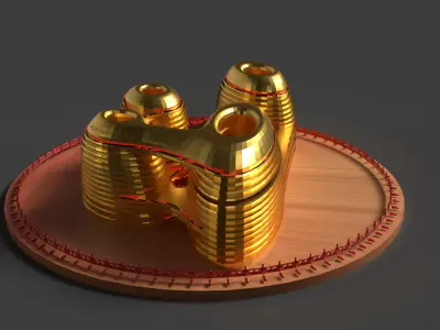 Chinese building figure  Low-poly 3D model