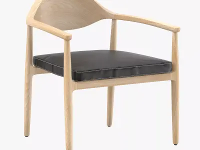 Black Leather Chair Low-poly 3D model