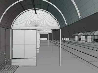 Tram stop II 3D model