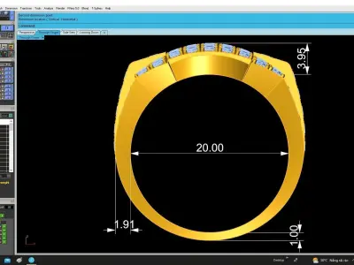 Luxury Wide Band Pave Diamond Men Ring 3D Model 4968 3D print model