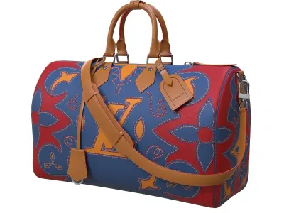 Louis Vuitton Keepall Bandouliere 40 Blue Low-poly 3D model