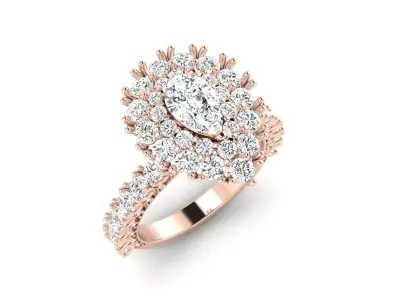 Solitaire ring model 3D print model 12